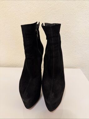 Christian Louboutin Black Suede Women's Ankle Boots - Sleek Pointed Toe 39.5 UE